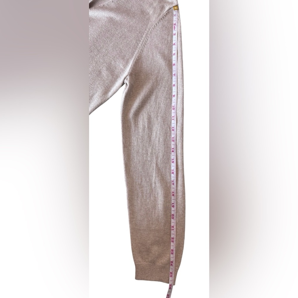 Lands' End Women's Tie-Neck Button Cardigan - Taupe - Picture 6 of 12